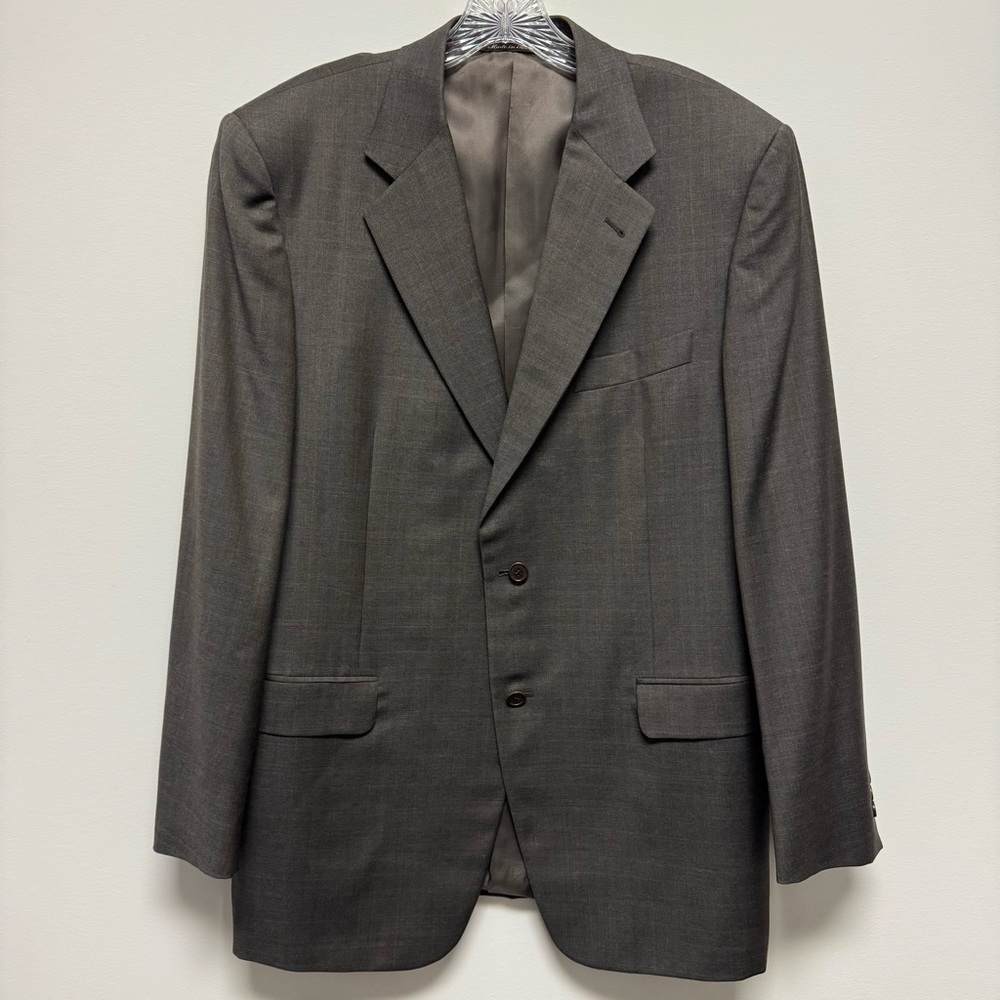 Canali Men's 100% Pure Wool Chocolate Brown Sport Coat Super 120s Size 52R